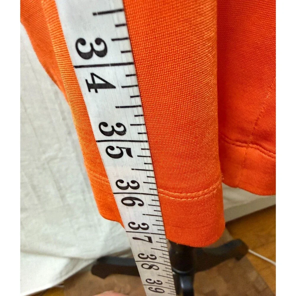 Just Cavalli Orange Bodycon Midi Dress L Sleeveless Plunge Neck Italy Stretch